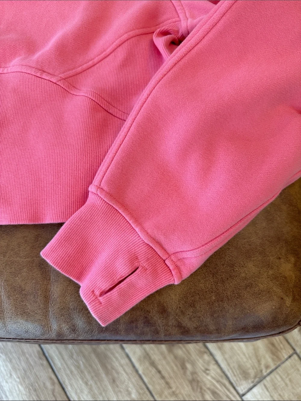 Lululemon Scuba Oversized Pullover Wordmark LOGO Sz XS/S Sakura Pink GRAPHIC